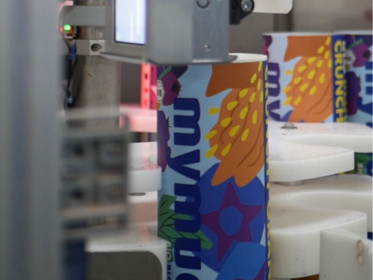 Druck mit edding in-line 12 printer auf mymuesli Dose